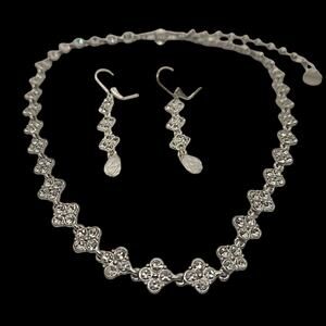 Givenchy Crystal and Silver Necklace and Earrings Set